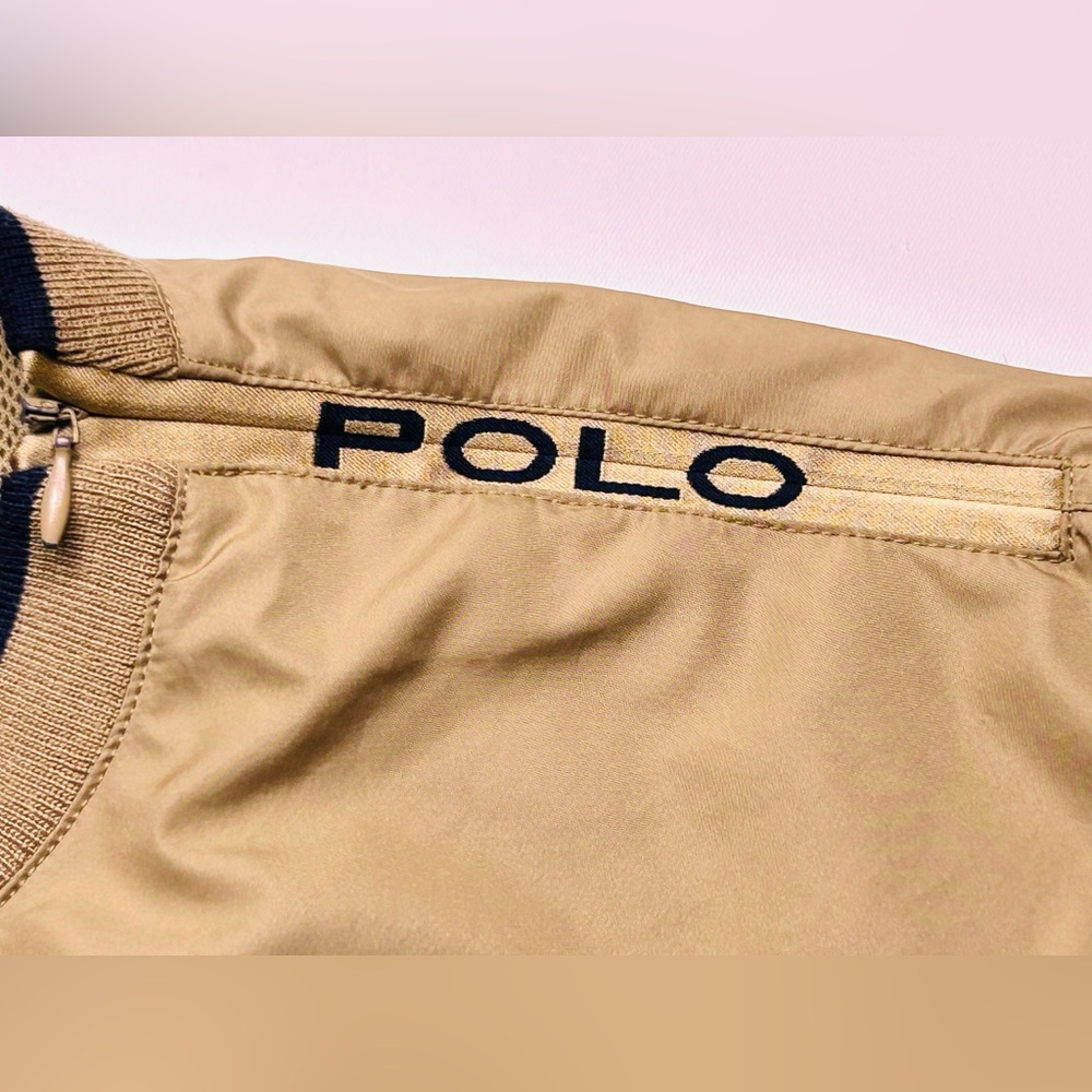 VTG 90s Polo Golf Ralph Lauren Windbreaker Pullover Jacket in Tan - Picture 8 of 13
